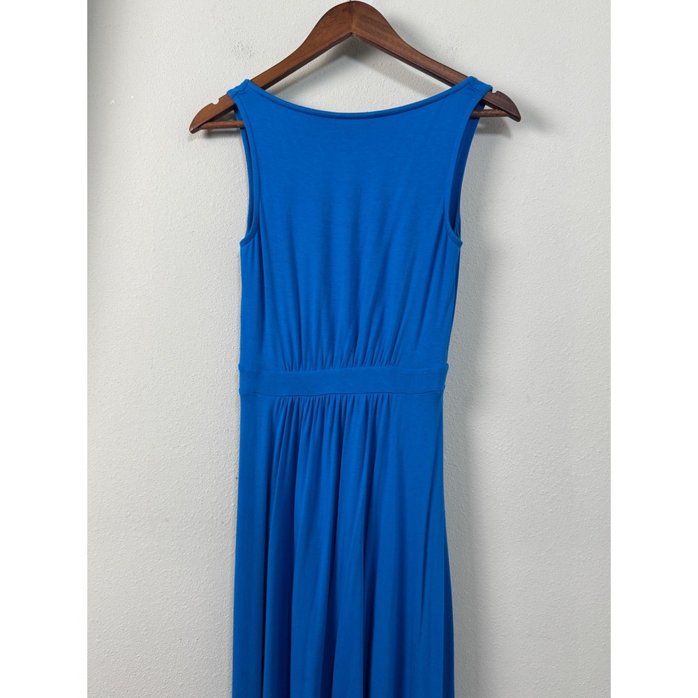 Boden Blue Pleated Jersey Midi Dress Sleeveless WH607 Size 4 Travel Vacation - Picture 6 of 10